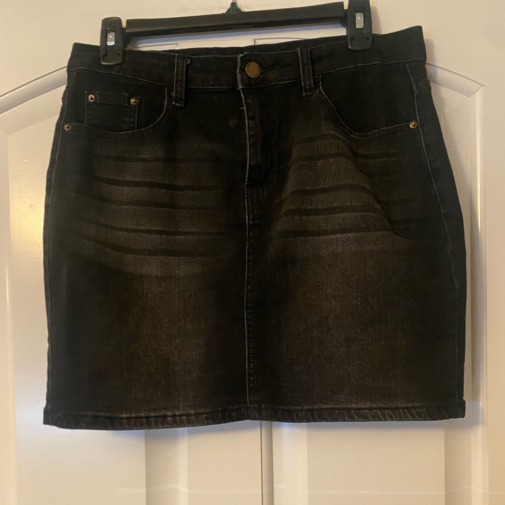 Black Womens Jean Skirt